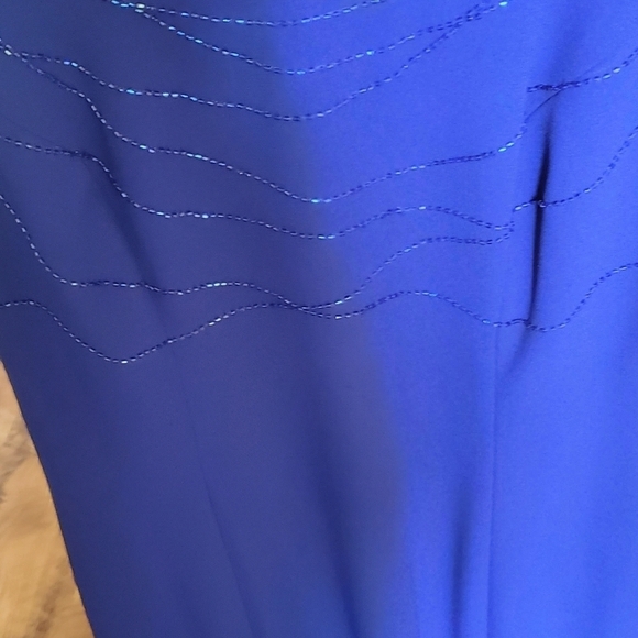 Rimini by Shaw Embellished 2 pc. Sleeveless Maxi Event Blue Sz. 6 Dress w Jacket - Picture 2 of 16